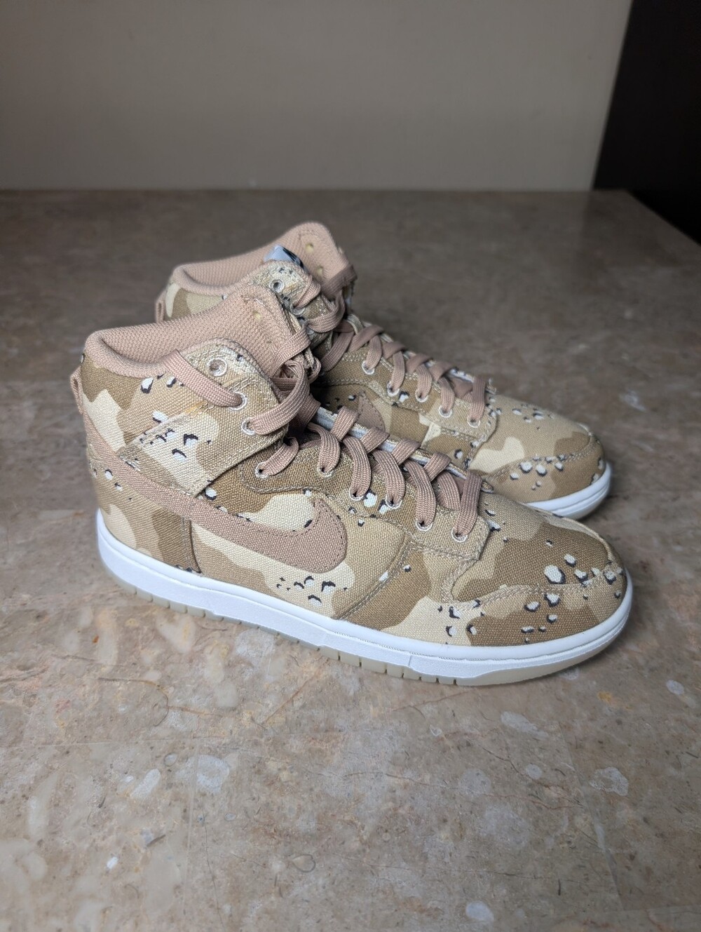 Nike Dunk High Desert Camo Hemp Brown Sail #DX2314-200 Shoes Women Size 7.5